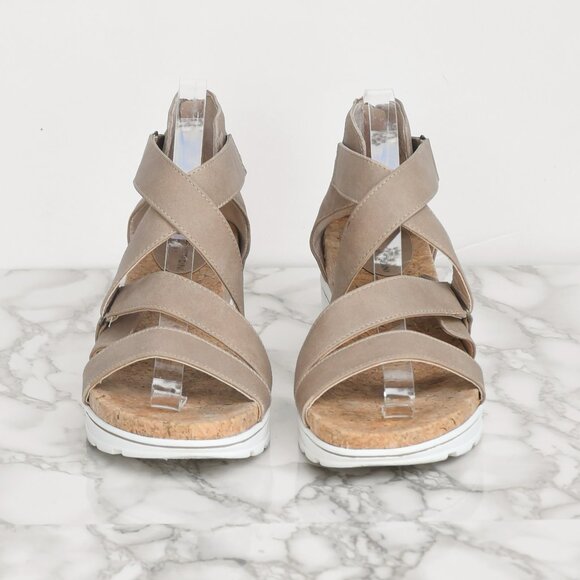 Adrienne Vittadini Sport Cables Platform Sandal Wedge Taupe Size 9.5 - Picture 5 of 8